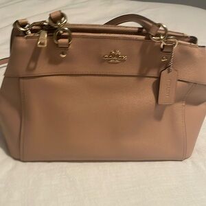 Coach purse with detachable shoulder straps. Blush/taupe color 11” wide 10” tall